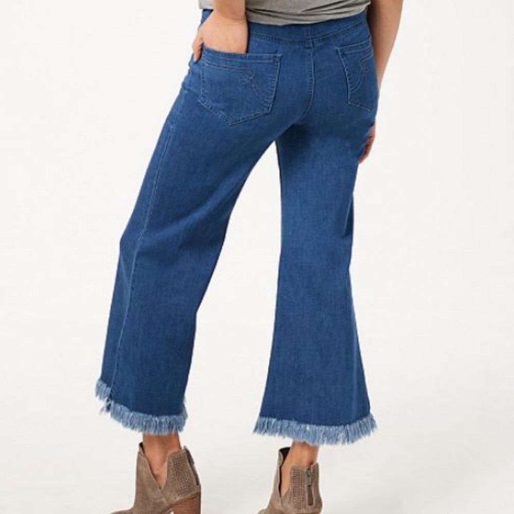 Regular My Wonder Denim Frayed Crop Jeans-Indigo - Picture 2 of 2
